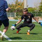 Bruno Iribarne este martes en el campo Anexo del Estadio de los Juegos Mediterráneos.