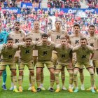 El once del Almería en El Sadar ante Osasuna en el partido de la jornada 34 en la Liga de las Estrellas.
