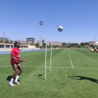 El Billa Touré con Cid Andrade este martes por la mañana en el Anexo Mediterráneo.