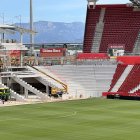 Las obras del nuevo fondo que tendrá el campo del Real Mallorca.