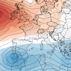 Mapa de precipitaciones en la provincia.