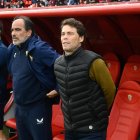 Rubi en el partido ante la Real Sociedad en el Estadio de los Juegos Mediterráneos.