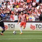 Embarba en el partido en el Estadio de los Juegos Mediterráneos ante el Valladolid.