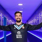 Pacheco, enn el túnel de vestuarios del RCDE Stadium.