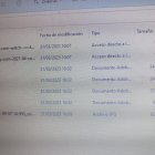 \'Pantallazo\' de los archivos contenidos en el pen-drive encontrado en el Ayuntamiento