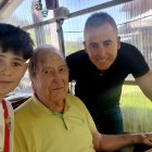 Martín con su abuelo Eduardo y su padre Antonio Luis en Asturias.