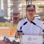 El munistro Félix Bolaños, esta mañana en las obras del AVE en Cuevas del Almanzora.