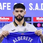Omar Alderete en su presentación con el Getafe la pasada temporada.