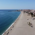 Vista aérea de la playa de La Romanilla, en Roquetas de Mar.