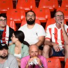 Un grupo de aficionados en el Almería-Celta.