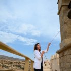 La alcaldesa, cumpliendo con la tradición de cada 15 de septiembre.