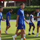 César Montes en el campo Anexo del Estadio de los Juegos Mediterráneos.