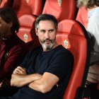 Vicente Moreno en el banquillo del Mediterráneo.