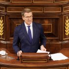 El líder del PP y candidato a la Presidencia del Gobierno, Alberto Núñez Feijóo, interviene durante la primera sesión del debate de investidura