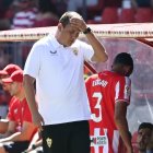 Alberto Lasarte en su debut como entrenador en Primera División.