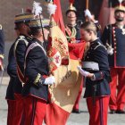 La Princesa Leonor en la jura de bandera en el Patio de Armas de la Academia General Militar de Zaragoza.
