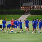 La charla de Garitano a la plantilla del Almería.