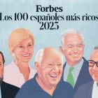 Ilustración de la revista Forbes donde aparece el almeriense Francisco Cosentino al lado de Amancio Ortega (Inditex).