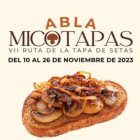 Cartel de la ruta de la tapa de setas.