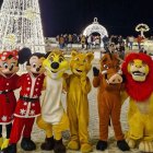 Los personajes Disney en Mojácar la Navidad pasada.