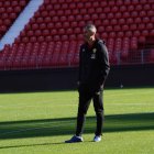 Gaizka Garitano en el último entrenamiento antes de la visita del Real Betis.