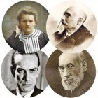 Marie Curie, José Echegaray, Camilo José Cela y y Santiago Ramón y Cajal.