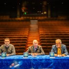 El alcalde de Roquetas de Mar, Gabriel Amat, el concejal de Cultura, Daniel Salcedo, y el director del Teatro Auditorio, Juan José Martín.