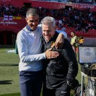 Garitano y Javier Aguirre en la previa del Almería-Mallorca.