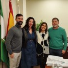 Juan López, María del Mar Vázquez, Sacramento Sánchez y Juanfra Caballero en la reunión sobre incidencias.