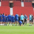 La primera charla de Garitano después de la Navidad.