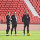 Esta es la imagen del Almería con su cuerpo técnico dando la cara.