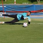 Maximiano en el entrenamiento en el campo Anexo del Estadio de los Juegos Mediterráeos.