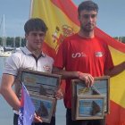 Los regatistas almerienses en lo más alto del podio.