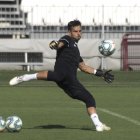 René Román en la que fue su última temporada con el Almería, la 2019-2020.