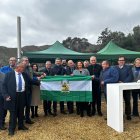 La consejera de Agricultura en la colocación de la primera piedra en la ETAP Cuevas del Almanzora