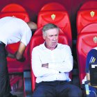 Ancelotti en el Estadio de los Juegos Mediterráneos.