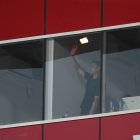 Francisco en una cabina en el Almería-Rayo en la primera jornada de Liga. 