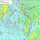 Previsión de la posición del frente frío para la madrugada del jueves al viernes.