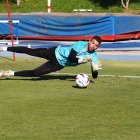 Maximiano en el campo Anexo del Estadio de los Juegos Mediterráneos.