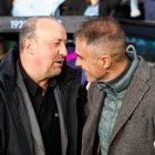 Saludo entre Benítez y Garitano antes de que comenzara el encuentro.