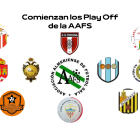 Los escudos de los clubes clasificados a los Play off de la AAFS