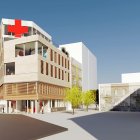 Vista del diseño de exterior del edificio futuro de Cruz Roja