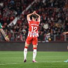 Leo Baptistao en el partido ante el Alavés en casa.