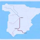 Mapa con el anuncio del nuevo tren.