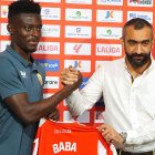 Baba en su presentación como jugador del Almería.