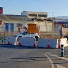 Corte de tráfico en sentido ascendente de Sierra Alhamilla bajo el puente de la Avenida del Mediterráneo.
