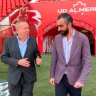 Pedro Manuel de la Cruz y el CEO del Almería, Mohamed El Assy.