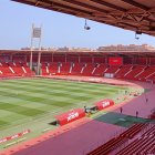 El fondo sur, donde irán los aficionados del Real Jaén para vivir la ida del Play Off.