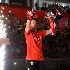 Rubi en su día más especial celebrando el ascenso a Primera División con el Almería.