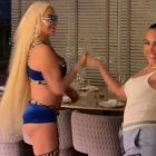 Leticia Sabater y Georgina Rodriguez en plena actuación